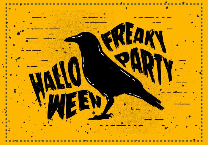 Free Scary Halloween Crow Vector