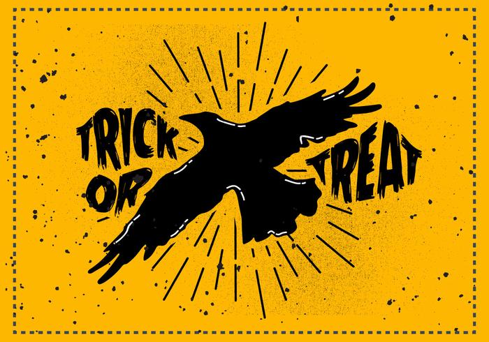 Free Scary Halloween Crow Vector