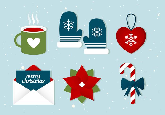 Free Flat Design Vector Winter Holiday Icons