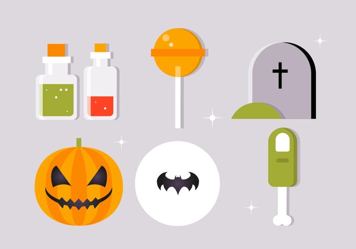 Free Flat Halloween Vector Elements Collection