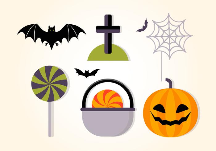 Free Flat Halloween Vector Elements Collection