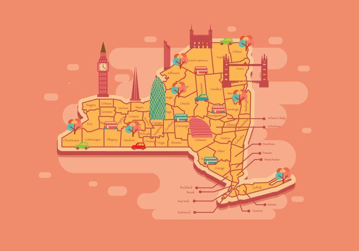 New York Map Vector