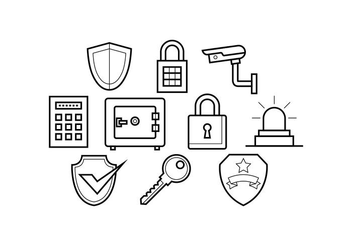 Línea gratuita de seguridad Icon Vector