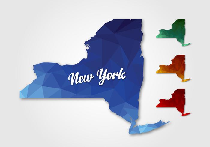 Polygonal Map Off New York vector