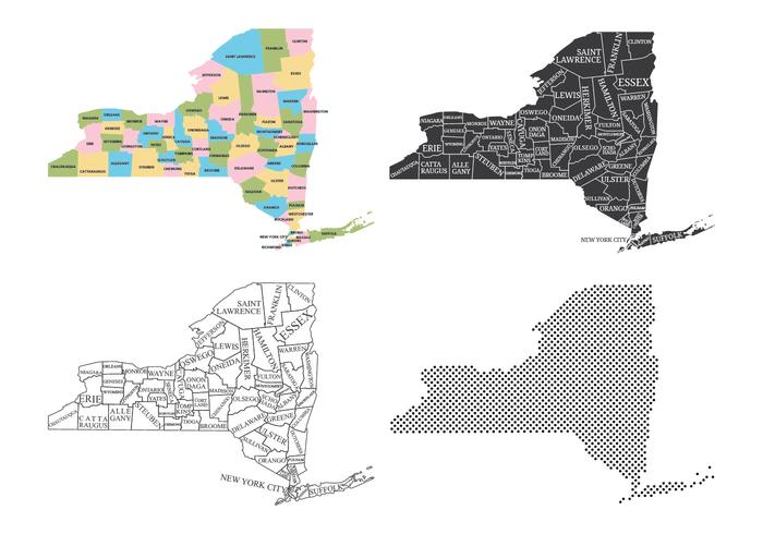 Mapa de Nueva York vector