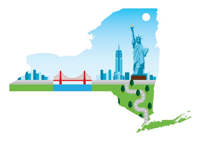 Mapa de Nueva York vector