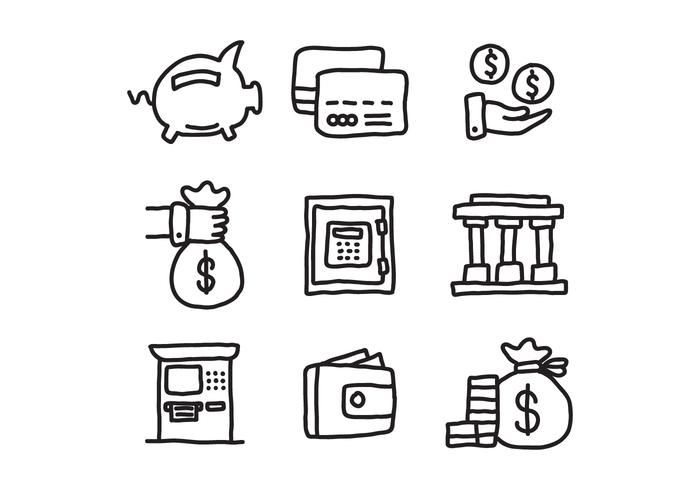 Doodle iconos de CPA vector