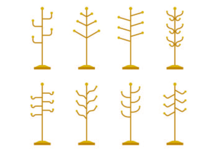 Set Of Coat Stand Designs vector