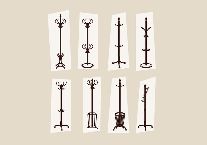 Coat Stand Vector Set