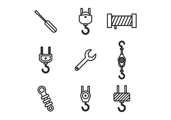 Outlined Construction Elements vector