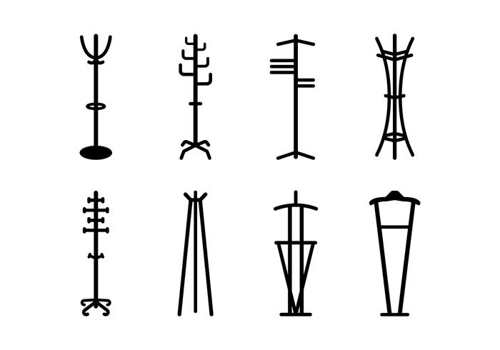 Coat stand vector icons