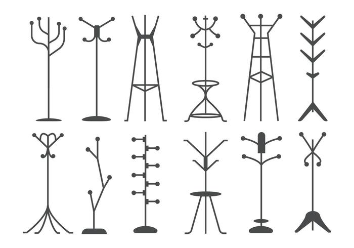 Free Coat Stand Silhouettes Vector
