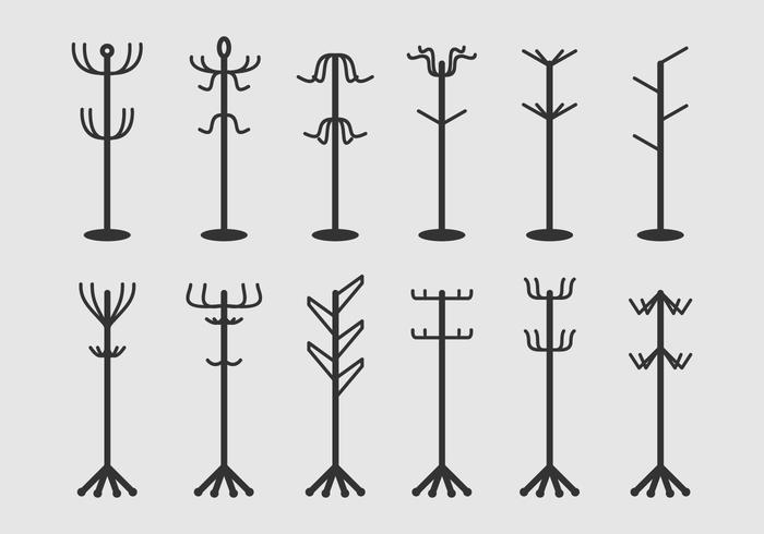 Coat Stand Icons vector