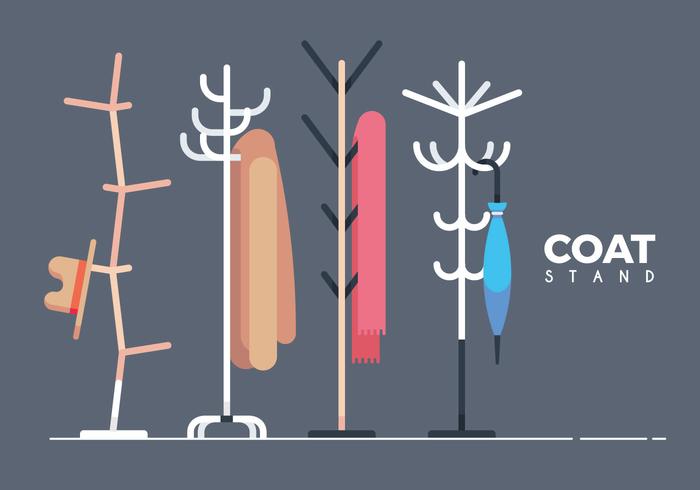 Coat Stand Collection Vector Illustration