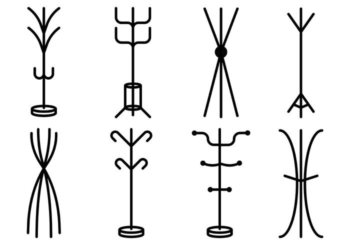 Coat Stand Vector Icons