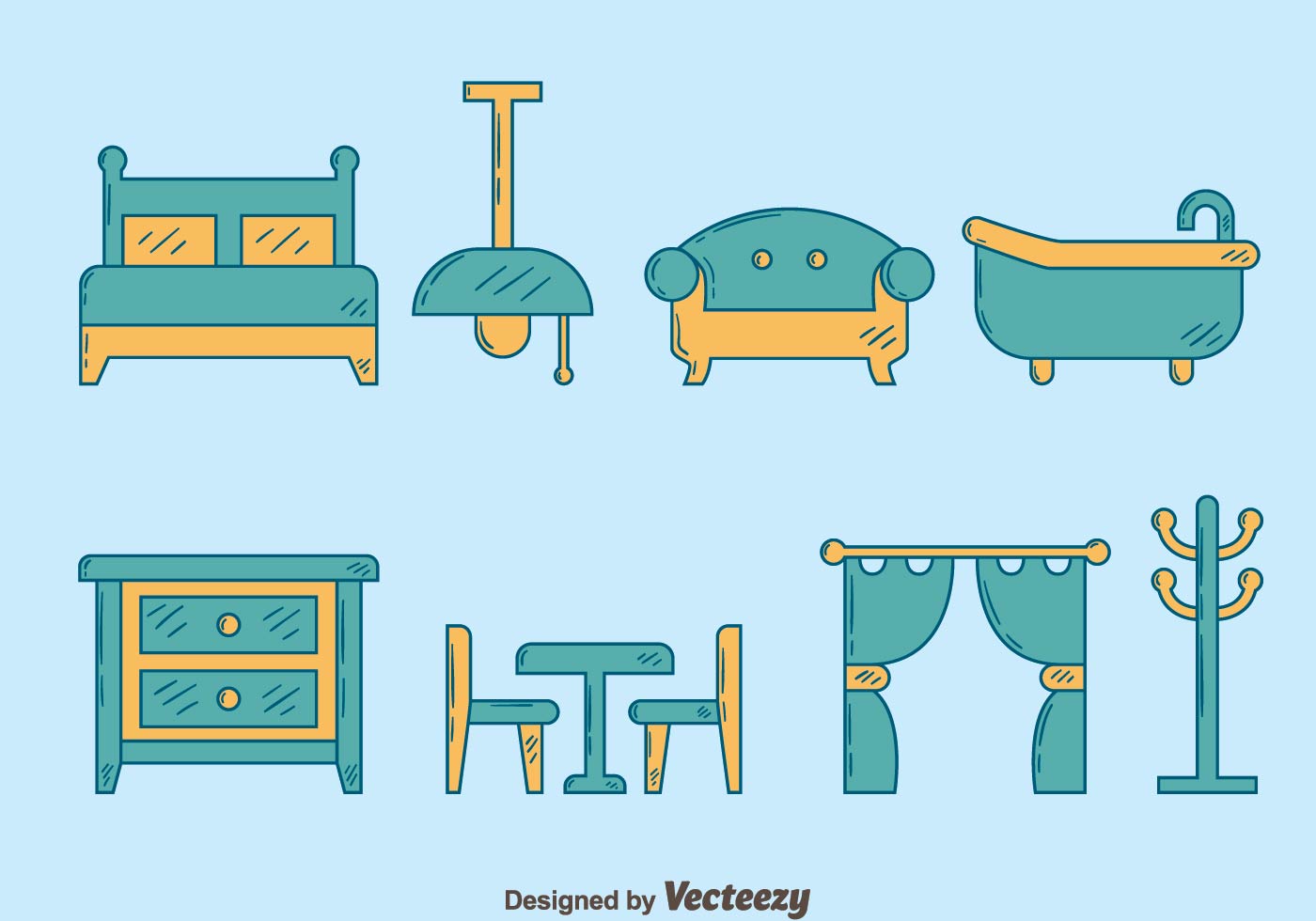 Hand Drawn Home Furniture Vector 163260 - Download Free ...