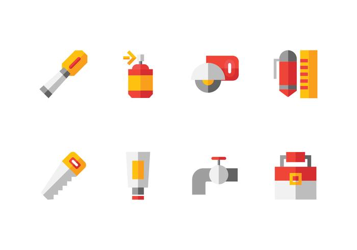 Handmade, DIY, Bricolage Tools Set Icon vector