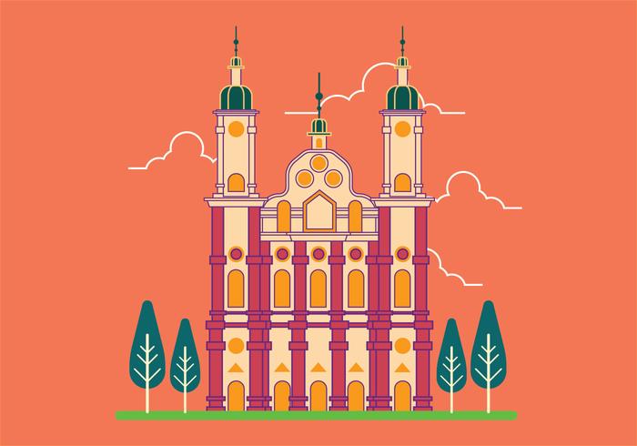 Vector Illustration of St. Gallen Abbey in Switzerland