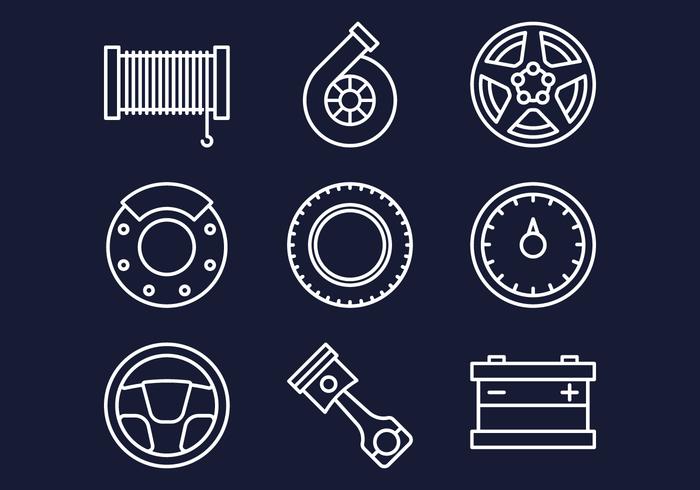 Carshop Web Icons Set vector