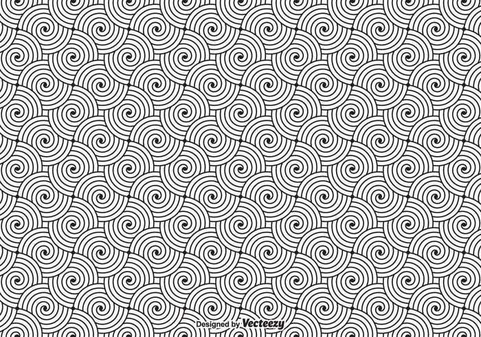 Black And White Hypnosis Vector Seamless Pattern