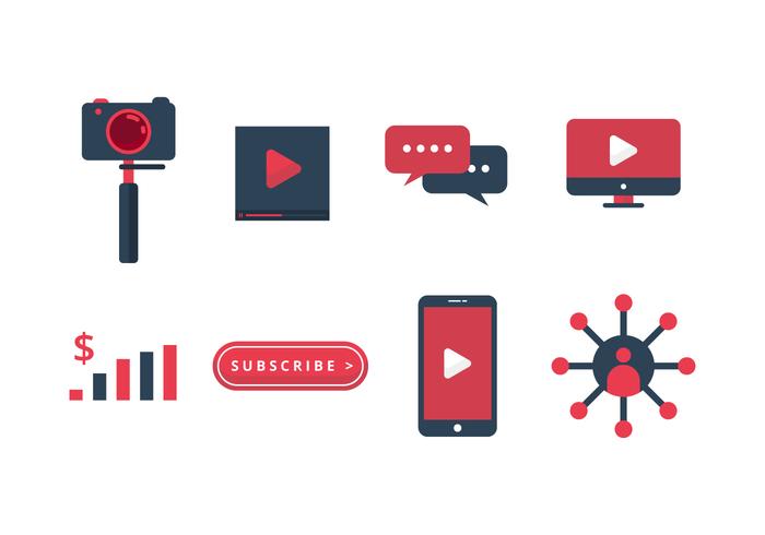 Iconos libres del creador video del contenido vector