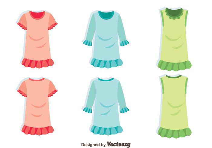 GIrl Clothes With Frills Vector