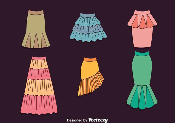 Frills Skirt Collection Vector