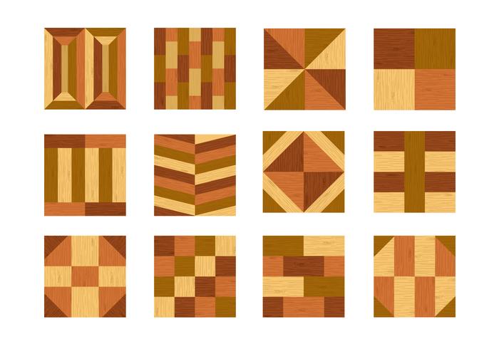 Iconos De Mimbre Y Parquet vector