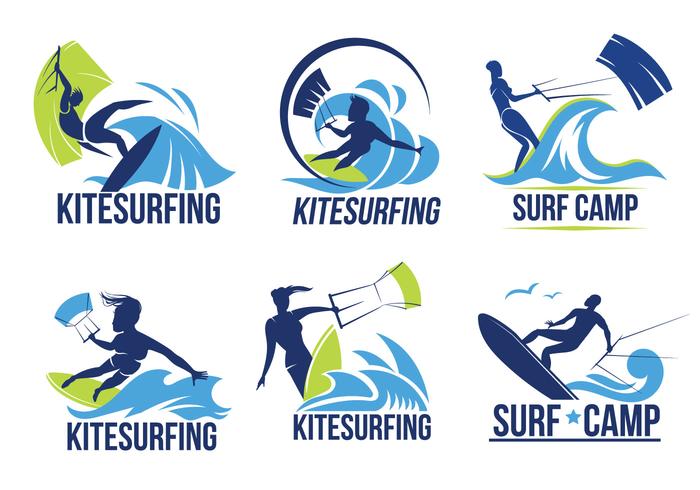 Set of Kitesurfer on Waves Vectors 