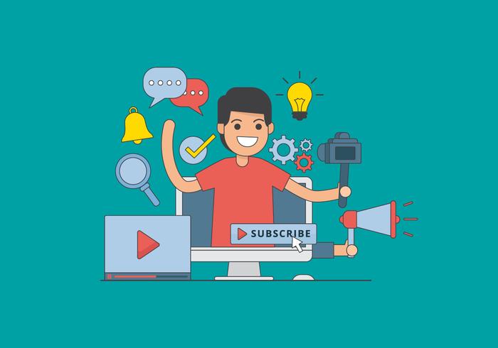 Free Video Creator Vector Illustration