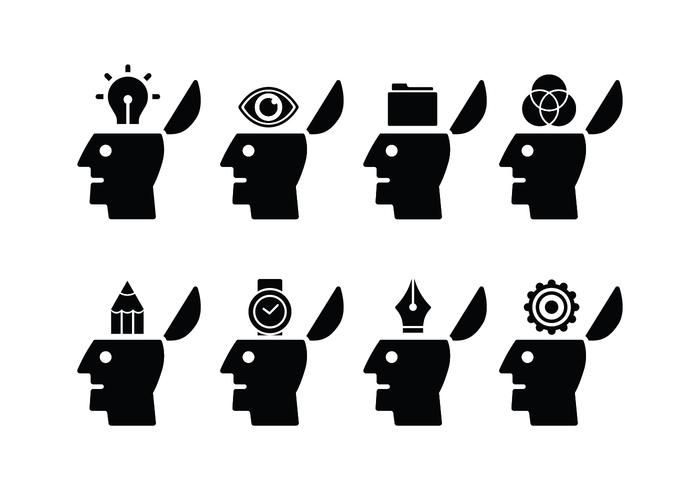 Open Mind Set Icons vector