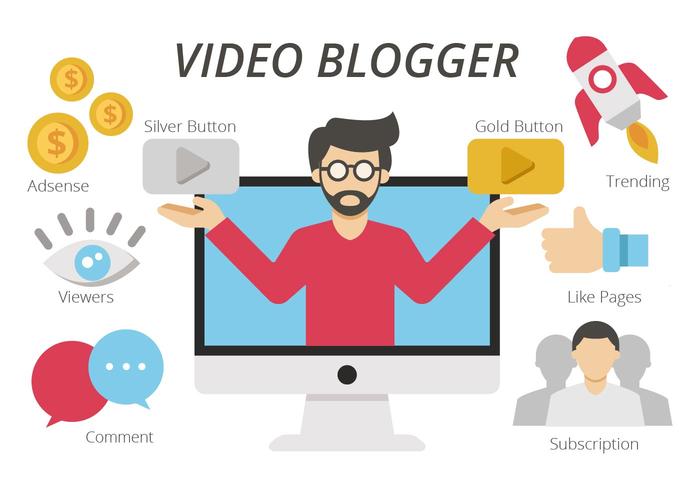 Free Content Creator or Video Blogger Vector