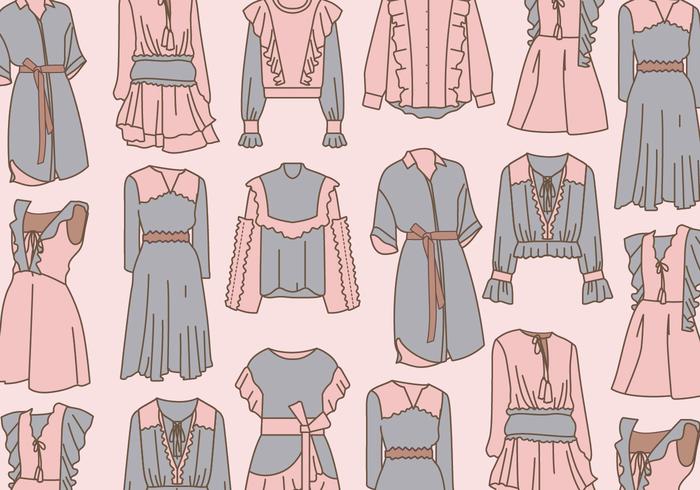 Clothes with Frills Vector