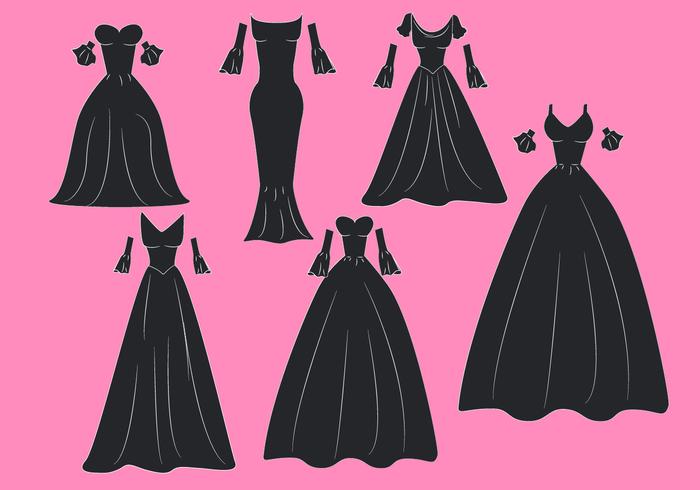 Flat Gown Isolated Vectors