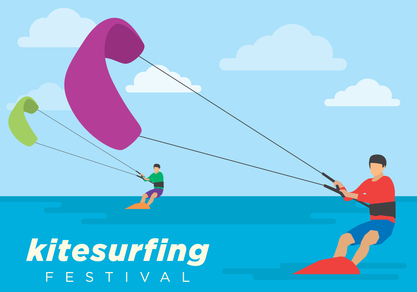 Kite Surfing Festival Illustration 163431 Vector Art at Vecteezy