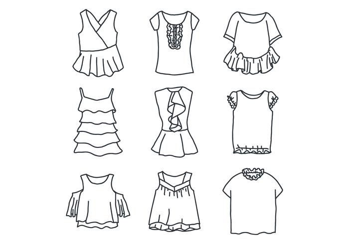 Frilled Tops vector