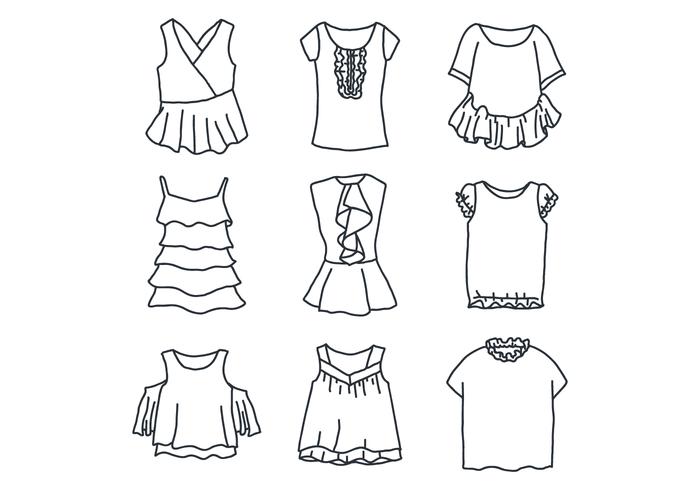 Frilled Tops vector