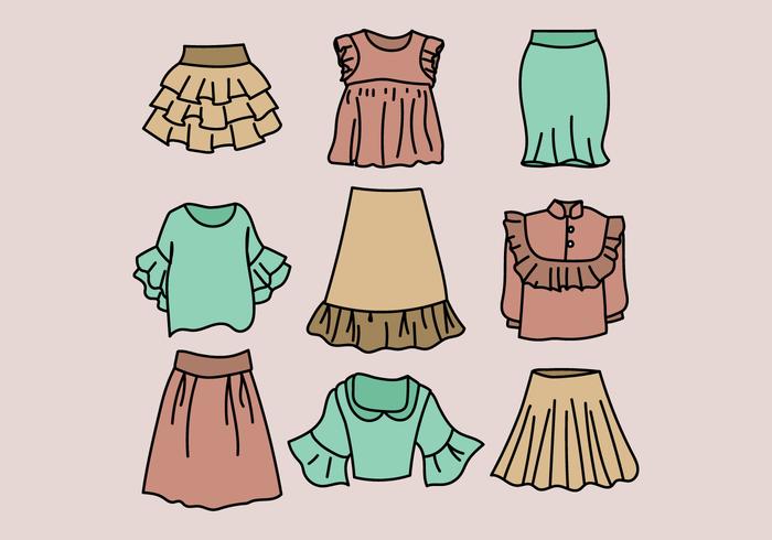 Colorful Frilled Wardrobe vector