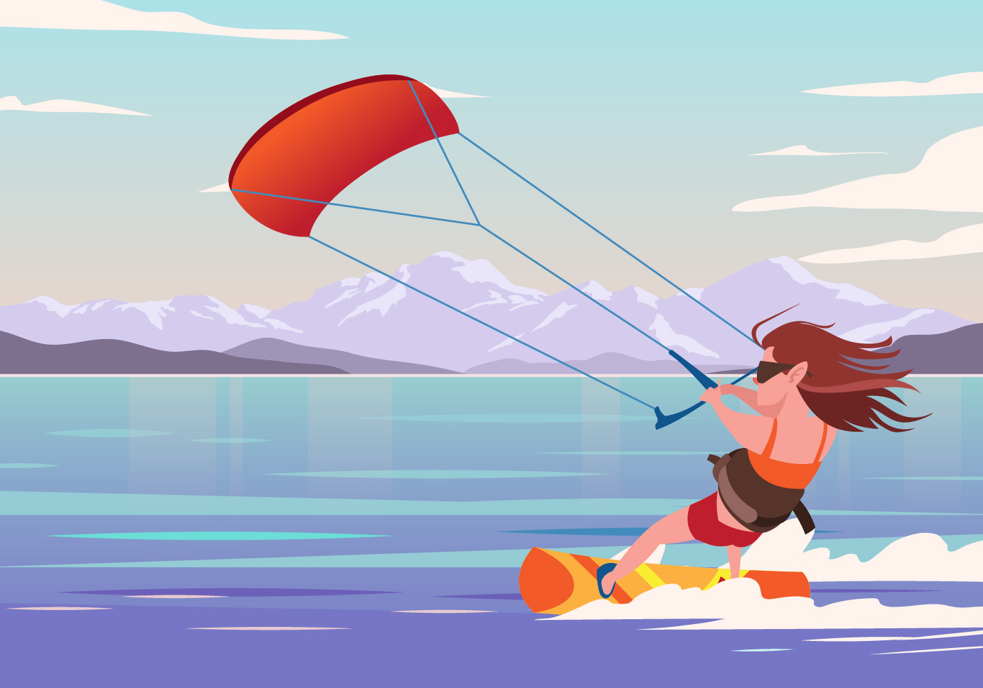Kitesurfer Vector 163460 Vector Art at Vecteezy