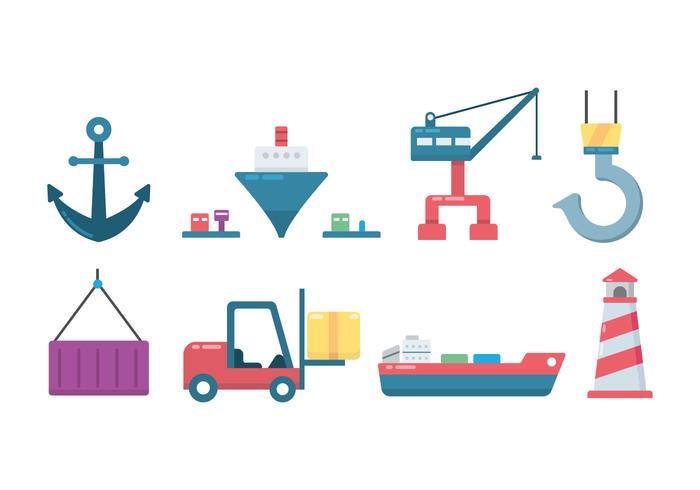 Ship and Harbour Icon vector