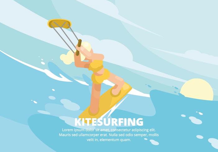 Ilustración del kitesurf vector