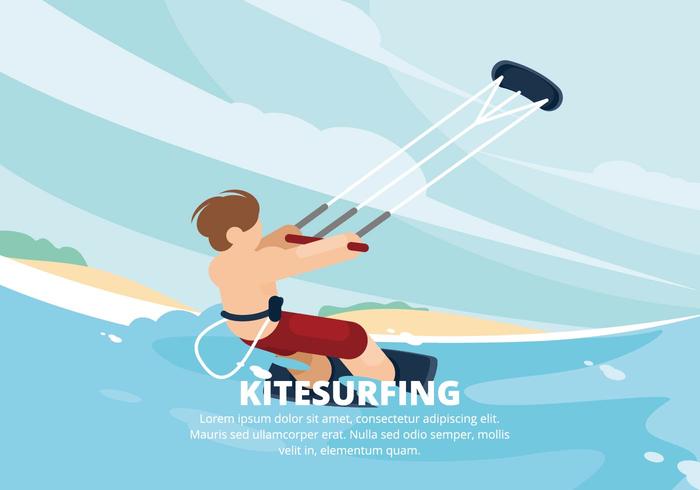 Ilustración del kitesurf vector