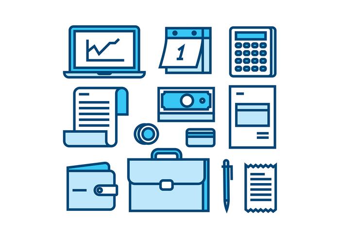 Payroll Line Icon Set Free Vector