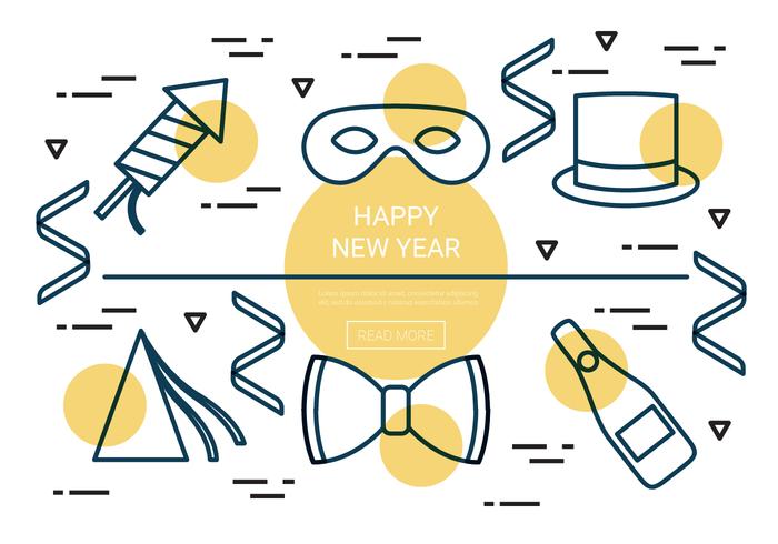 Free Linear New Year Vector Icons