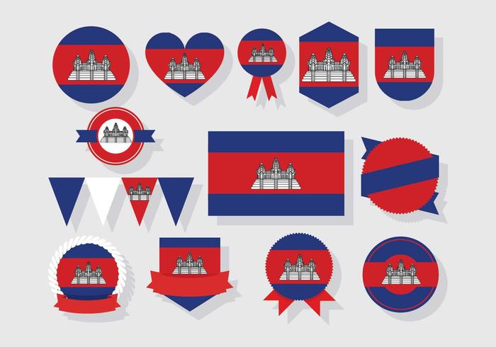 Cambodia Badges Vector