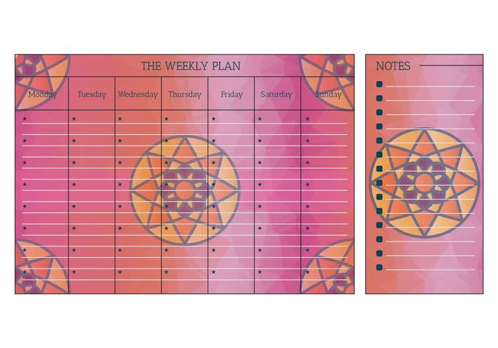 Vector calendario semanal imprimible