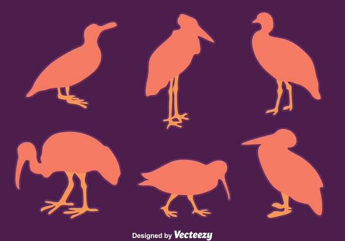 Vector agradable de la colección del pájaro de la silueta