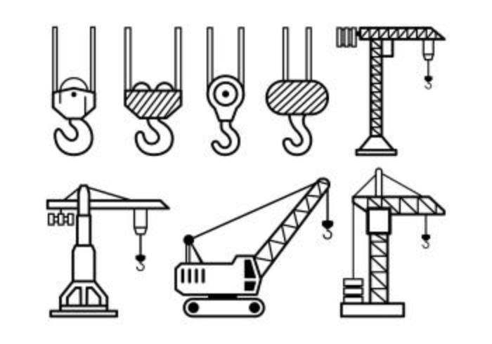 Conjunto de iconos de Winch vector