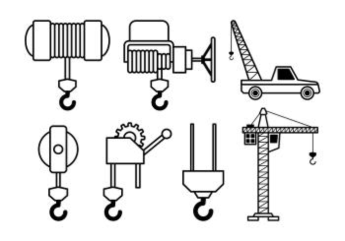 Set Of Winch Icons vector