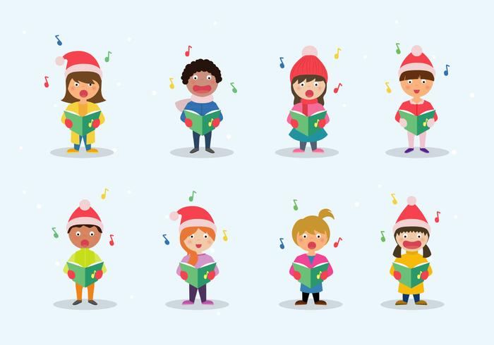 Vector de los niños de Carolers